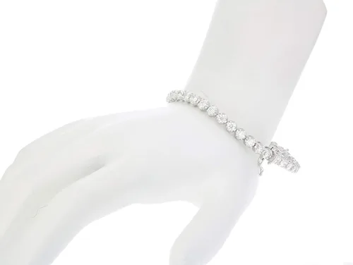 Vista 4 de VIR JEWELS 4 cttw SI2-I1 Clarity Diamond Bracelet 14K Oro Blanco Tenis Ronda Prong 7 Pulgadas, Diamante Oro blanco Oro, Tela vaquera