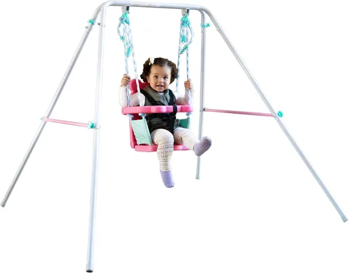 Vista 8 de [Usado] Sportspower FNS-004 My 1st Toddler Swing – Juego de columpio para bebé de alta resistencia para interiores y exteriores con arnés