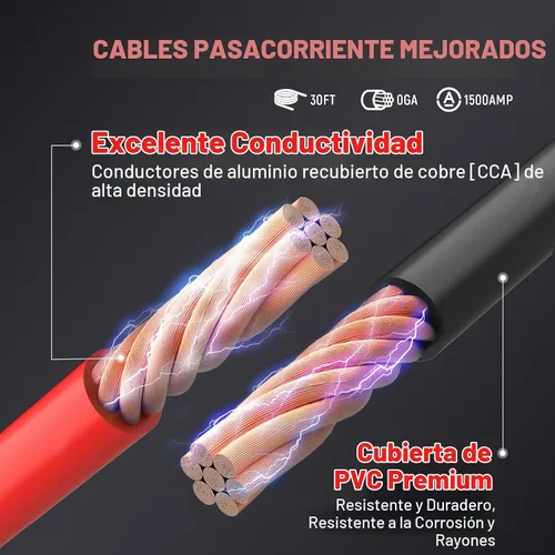 Vista 5 de TOPDC - Cables de puente de conexión rápida extra largos y resistentes