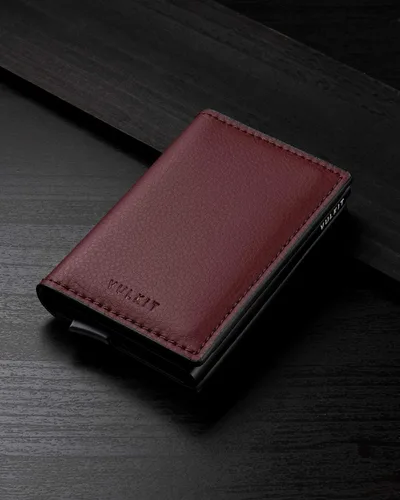 Vista 5 de VULKIT Tarjetero de crédito con bloqueo RFID, de cuero, automático, de aluminio, delgado, para tarjetas de visita