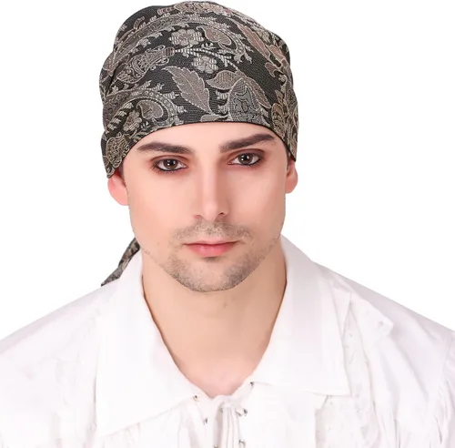 Vista 9 de ThePirateDressing Pirate Medieval Renaissance Halloween Costume Linen Triangle Bandana