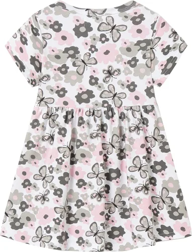 Vista 2 de Mud Kingdom Vestido de Pascua para niñas, lindo conejo, manga corta, cuello redondo, algodón, casual