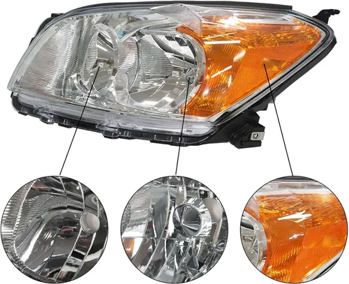 Vista 4 de Conjunto de faros halógenos para lado del conductor y del pasajero Reemplazo para RAV 4 2009 2010 2011 2012 Edición Limitada Versión de Japón