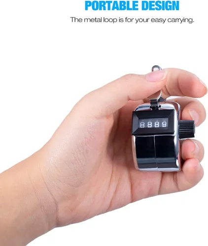 Vista 8 de Juego de 2 unidades portátil de 4 dígitos de mano número clic contador de golf Tally Recorder
