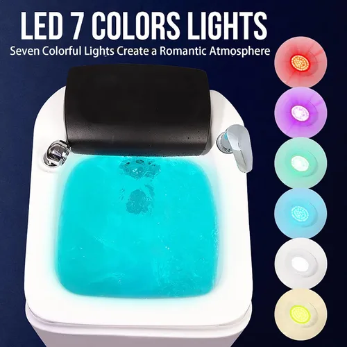 Vista 4 de Baño de pies de masaje acrílico spa de pies calentado lámpara colorida baño de pies Pedicura Spa de pies Ajuste caliente y frío Tazón de pedicura