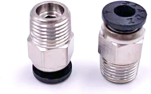 Vista 4 de 1/8 "PT rosca macho 0.157 in recto empuje neumático en conectores de montaje rápido para tubo PETF 10 unids