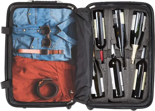 Vista 3 de VinGardeValise Maleta de viaje para vino, hasta 12 botellas (plata) con placa de identificación personalizada para equipaje