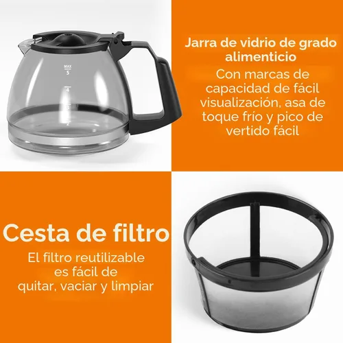 Vista 7 de Electactic Cafetera programable de goteo para 5 tazas, una máquina de café compacta con reloj digital y temporizador programable de 24 horas