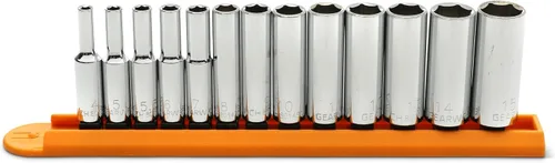 Vista 5 de GearWrench Juego de 10 piezas con guía de 1/2", 6 puntos, cubos profundos métricos - 80704