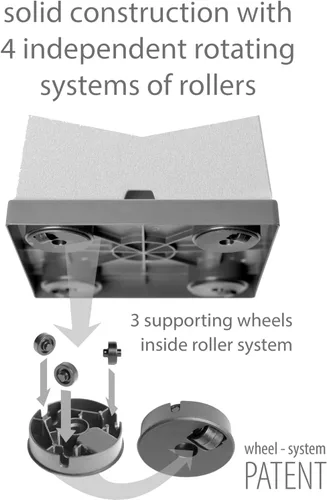 Vista 7 de Prosperplast Mobile Saucer Square Roller Base Flower Pot Saucer with Wheels Plant Roller 360 Degree Rotatable Square