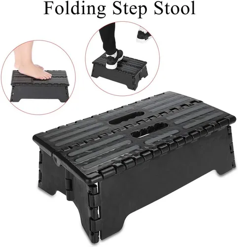 Vista 6 de Taburete plegable portátil para adultos y niños, silla de escalón con capacidad para hasta 300 libras para ancianas, embarazadas, baño, dormitorio