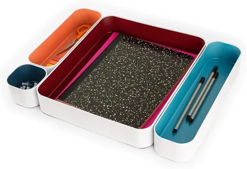 Vista 2 de Organizador de cajones Seattle Three by Three Deep 2" food-safe metal bins; soft non-scratch base; perfect for kitchen utensils, tools & bulkier