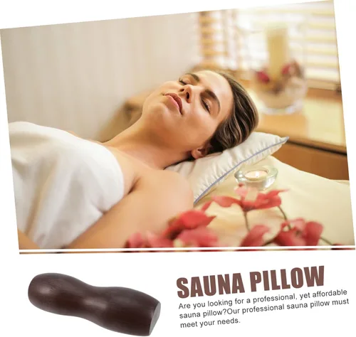 Vista 6 de Almohada ergonómica de madera para soporte de espalda, almohada de sala de sauna, almohada de madera tipo U para dolor de cuello y lumbar