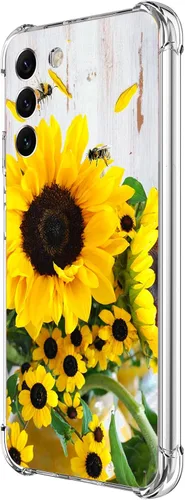 Vista 27 de Funda para Galaxy S23 FE, protección contra caídas de flores de mariposa azul, a prueba de golpes, carcasa protectora de cuerpo completo resistente