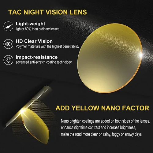 Vista 6 de Gafas de visión nocturna, antirreflejos, polarizadas, para aviador, conducción nocturna, para hombres y mujeres, Marco dorado