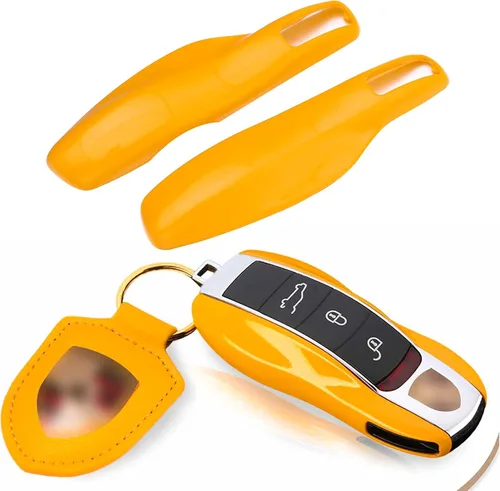 Vista 19 de x xotic tech Funda Protectora de Carcasa de Llavero Inteligente Estilo Fibra de Carbono Compatible con Porsche Boxster Cayenne Panamera Cayman Macan