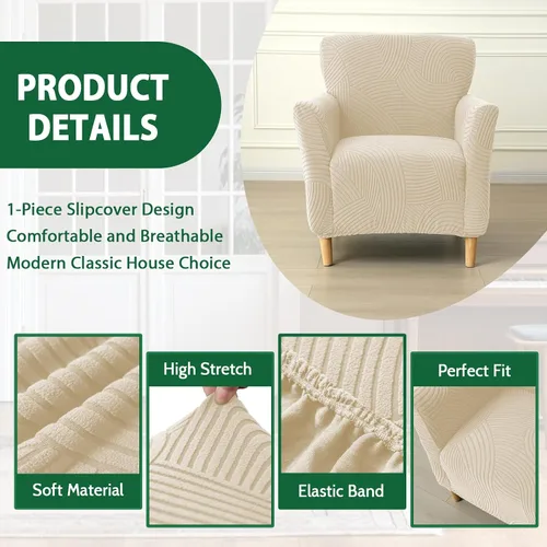 Vista 4 de Fundas elásticas para sillón, fundas estampadas para silla de banquete con brazos, fundas suaves para silla de sala de estar, protector de muebles