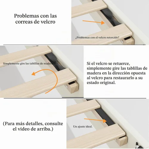 Vista 4 de IOILORI Base de cama tamaño Queen con cabecera tapizada, listones de madera resistentes, no requiere somier, silencioso, fácil montaje, beige