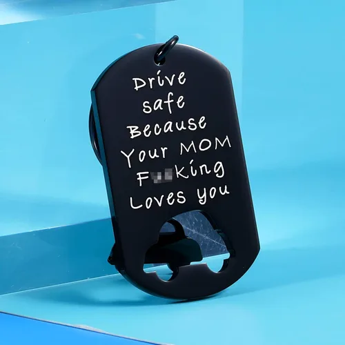 Vista 4 de Divertido llavero de regalo de conductor para hijo, hija de mamá, papá, regalo de Navidad de San Valentín para adolescentes, adultos, niños, niñas