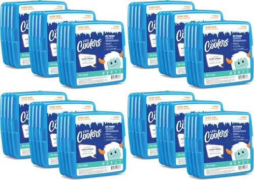 Vista 14 de Cool Coolers by Fit + Fresh, 4 Pack Slim Ice Packs, Space Saving Reusable Ice Packs for Lunch Boxes or Coolers