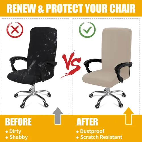 Vista 37 de Smiry fundas elásticas estampadas para silla de oficina de computadora, fundas universales para sillas giratorias de escritorio, extraíbles