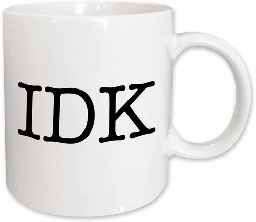 Vista 11 de 3dRose evadane – Funny Quotes – IDK tazas), color negro, Negro/Blanco