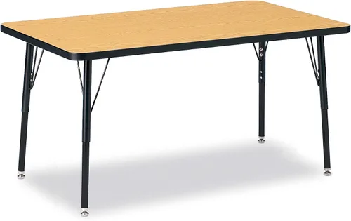 Vista 43 de Berries Mesa rectangular para actividades, altura A, Gris/Negro/Negro, 1