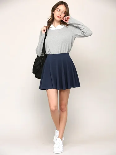 Vista 4 de Made By Johnny Minifalda plisada y elástica casual para mujer con pantalones cortos