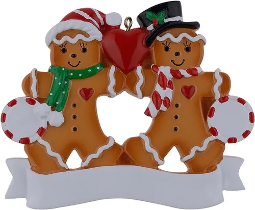Vista 6 de Adorno de Navidad de pan de jengibre personalizado para abuelos, niños, amigos