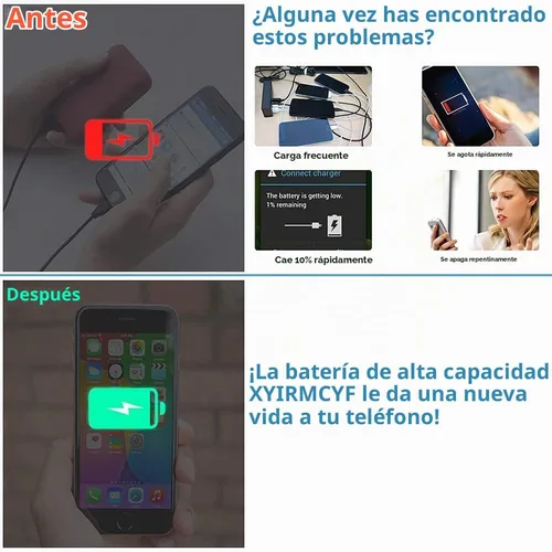Vista 6 de XYIRMCYF Batería de gran capacidad de 24300 mAh compatible con iPhone 11 Pro, batería de repuesto de polímero de litio de 0 ciclos para iPhone 11