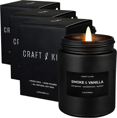 Vista 9 de Craft & Kin Premium 6 velas votivas perfumadas – Juego de regalo de velas perfumadas de soja natural de lujo con aromas variados – Decoración