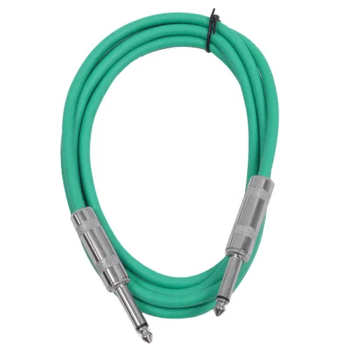 Vista 10 de Seismic Audio Cables para altavoces de guitarra, cables de guitarra TS de ¼”, negros, 2 pies