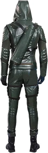 Vista 4 de Hot TV Series - Disfraz de arquero verde con accesorios para hombre, disfraz de Halloween
