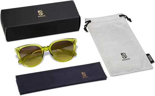 Vista 6 de SOJOS Gafas de sol polarizadas redondas para mujer, estilo de moda, protección UV, lentes de sol, SJ2175