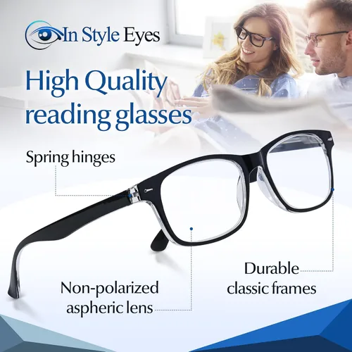 Vista 5 de In Style Eyes Anteojos de Lectura Potentes de Alta Magnificación con Lentes No Polarizados para Mujeres y Hombres, Lectores de Aumento Súper Fuertes
