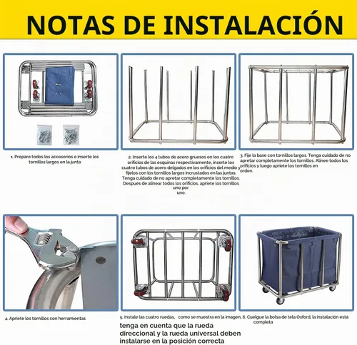 Vista 5 de Easyars Carrito de lavandería grande con ruedas, cesta de almacenamiento con ruedas de alta resistencia, camión de carga de 330 libras para hoteles