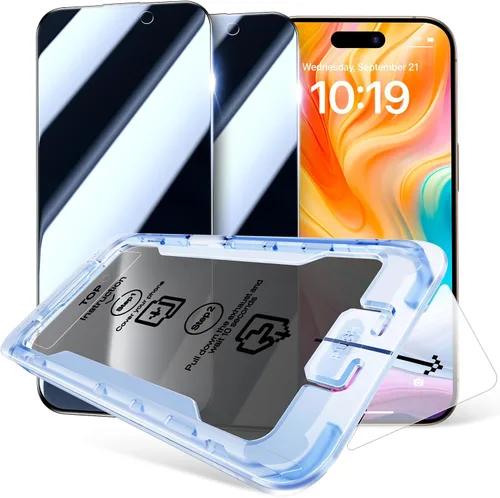 Vista 13 de SMARTDEVIL Paquete de 2 protectores de pantalla de privacidad para iPhone Air, vidrio templado 9H antiespía de 28°, resistente a impactos