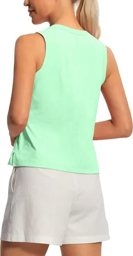 Vista 3 de Hiverlay Workout Tank Tops for Women Sleeveless Athletic Cropped Tank Top Sports Gym Muscle Running Shirts