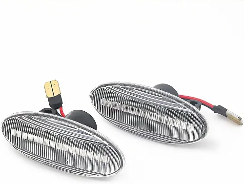 Vista 3 de Luces de marcador laterales LED Luz de señal de giro dinámica para Nissan Qashqai J10 X-trail T31 Cube Juke Leaf Micra Micra K13 Note E11 (blanco)