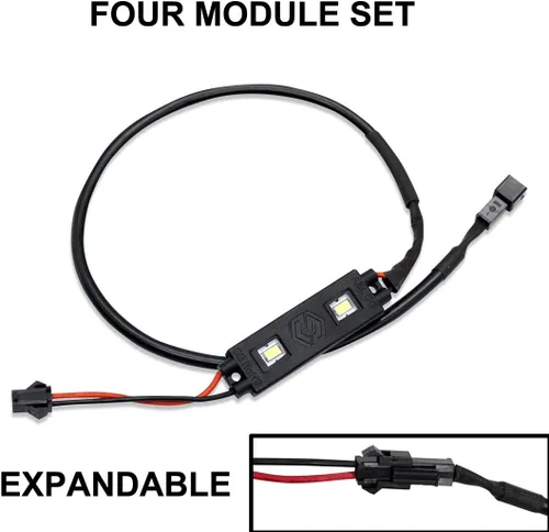 Vista 2 de POD SMD 2 LED 5730 Módulo gran angular impermeable 12V borde tira de gabinete/iluminación automotriz (paquete de 4) (verde)