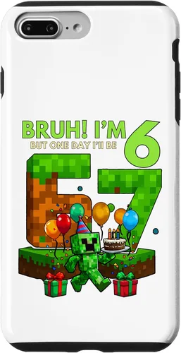 Vista 12 de Bruh I'm 6 But One-Day I'll Be 67 Retro 6th Birthday Kids Case for iPhone 17
