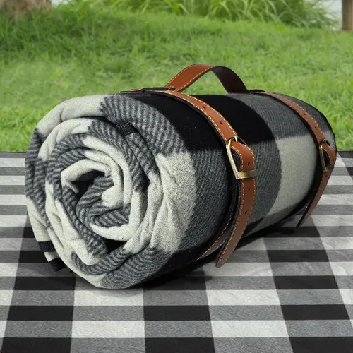 Vista 7 de PortableAnd - Manta de picnic ultra suave y ligera, impermeable, de 3 capas, para exteriores, manta plegable compacta para parques, playas, camping