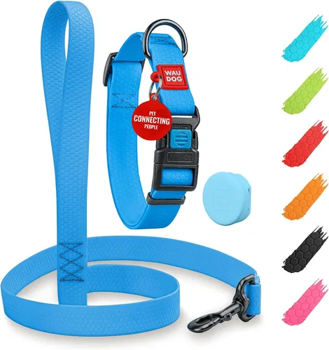 Vista 9 de WAUDOG Collar de perro impermeable – Collar ajustable para perros grandes, pequeños y medianos – Collares resistentes con cierre de metal duradero