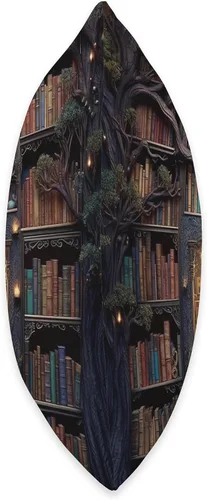 Vista 2 de Books Library Reading Book Shelves Bookworm Forest Library - Almohada vintage para libros de lectura, diseño de bosque de biblioteca, 16 x 16