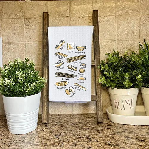 Vista 7 de WCGXKO Toalla de cocina – Tejido de gofre, mezcla de poliéster y poliamida, 16 x 24 pulgadas, 1 toalla Conchiglie, divertido regalo para los amantes