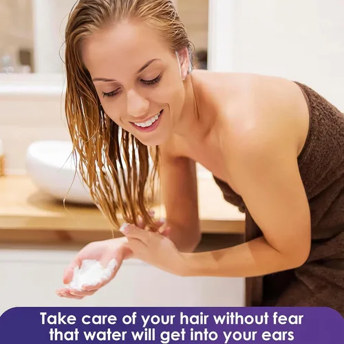 Vista 9 de 100 piezas de cubiertas para los oídos para la ducha - Cubiertas desechables para los oídos para secador de pelo - Fácil de estirar, resistente al
