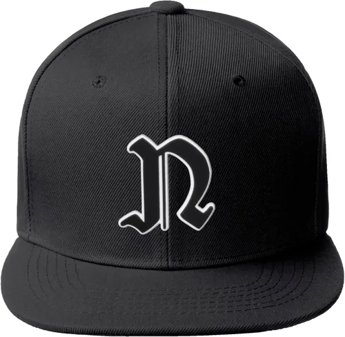 Vista 1155 de Daxton Gorra clásica con visera de billete plano con letras del alfabeto inglés antiguo de la A a la Z