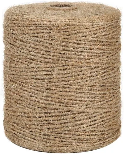 Vista 11 de Tenn Well Cordel de yute natural, 984 pies, 2 capas, 0.039 pulgadas, cuerda fina de color marrón para manualidades, ganchillo, envoltura de regalos