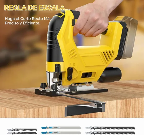 Vista 9 de Sierra de calar inalámbrica compatible con batería Dewalt de 20 V Max (sin batería), sin escobillas, velocidad variable, cortes biselados de 45°, 3