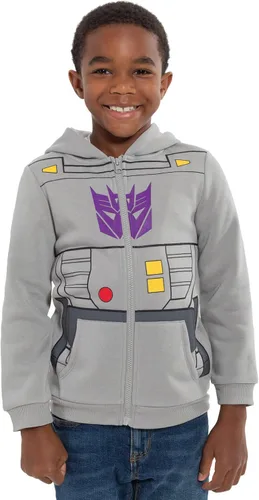 Vista 2 de Transformers Megatron Bumblebee - Sudadera con capucha de forro polar con cremallera para niños pequeños y grandes